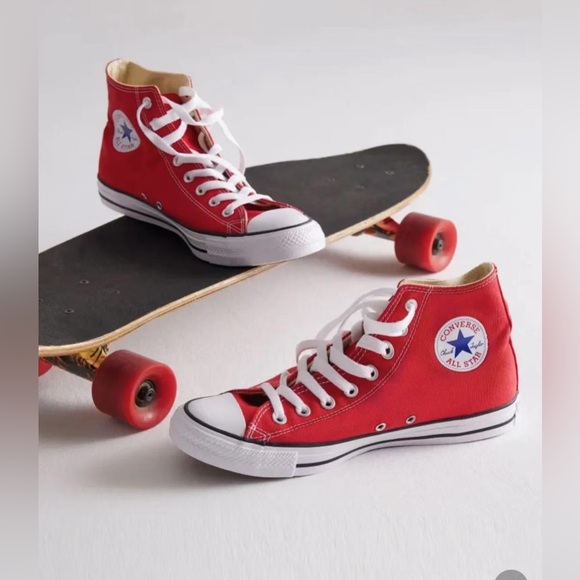 Converse Shoes - CONVERSE ALL STAR RED CHUCK TAYLOR SNEAKERS CLASSIC HIGH TOP WOMEN'S‎ SZ 6